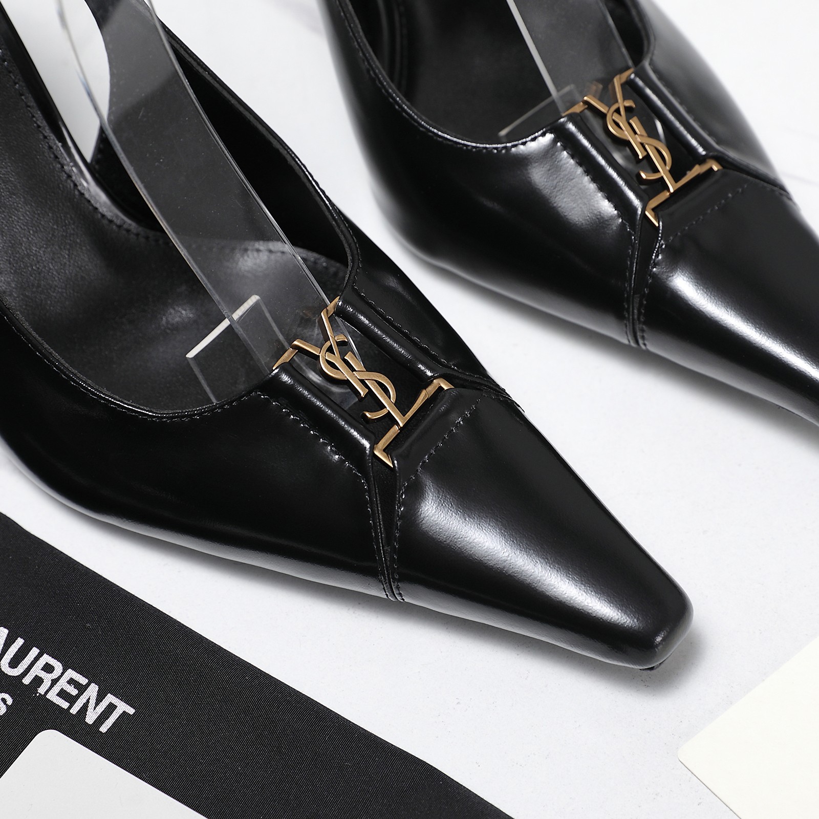 YSL バビロン ブルトイユ スリングバックパンプス スーパーコピー ブラック-4