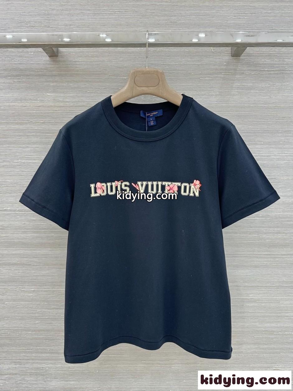 シグネチャープリントTシャツ ルイ・ヴィトン Tシャツ コピー シルク コットン-1