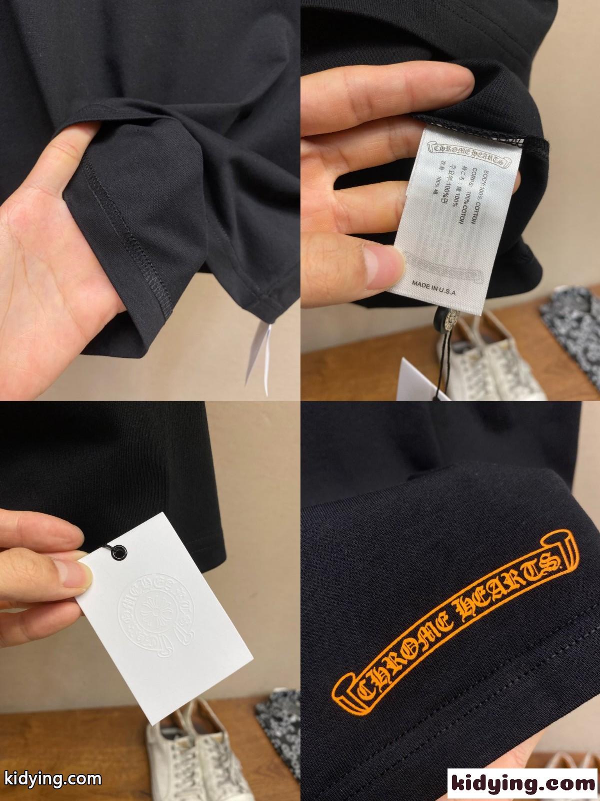 カジュアル おしゃれ セメタリークロス ロゴ クロムハーツ Tシャツ コピー コットン-5
