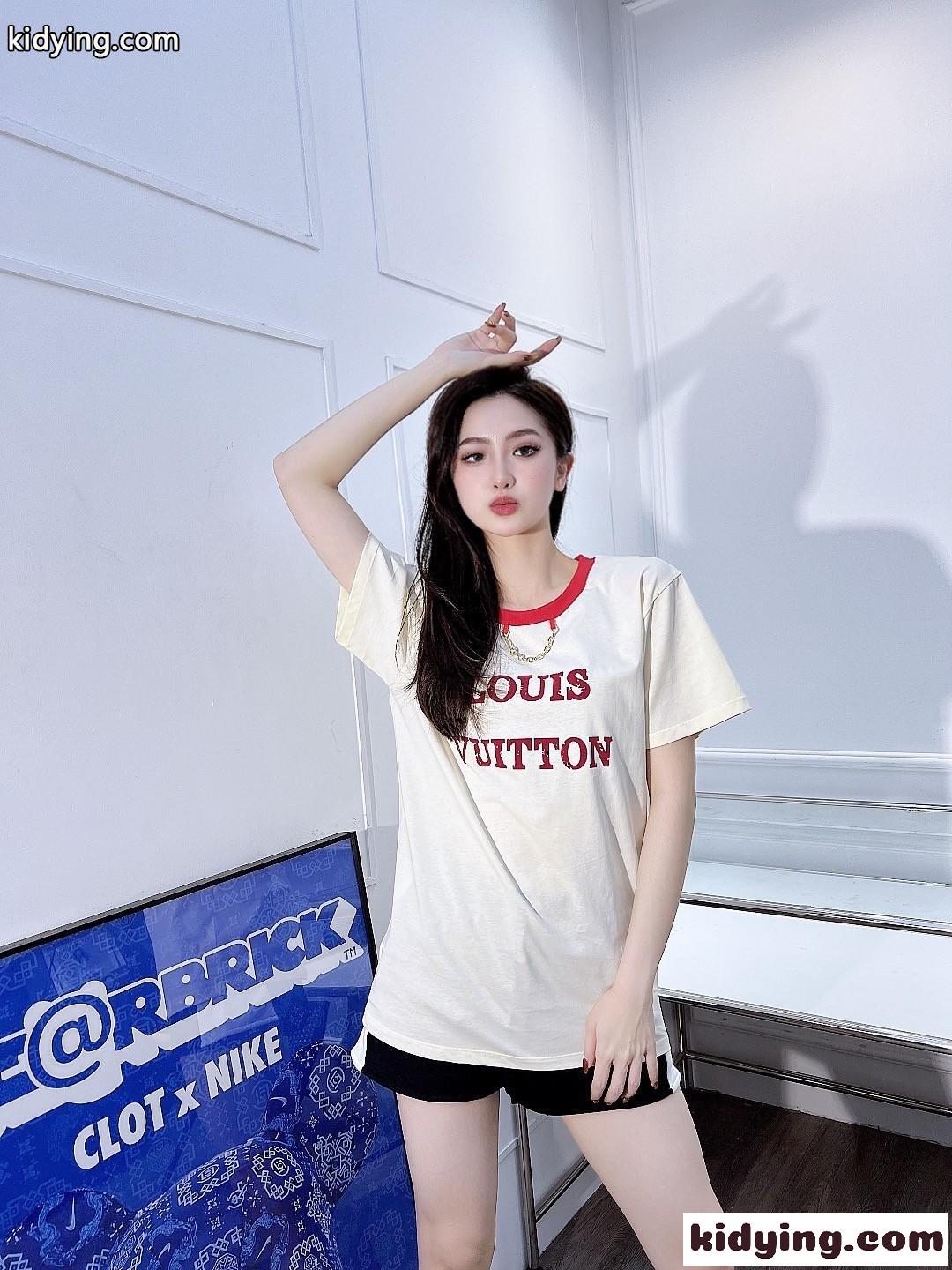 新作23SS ノーティカル ロゴTシャツ 半袖 ルイヴィトン Tシャツ コピー クルーネック-4