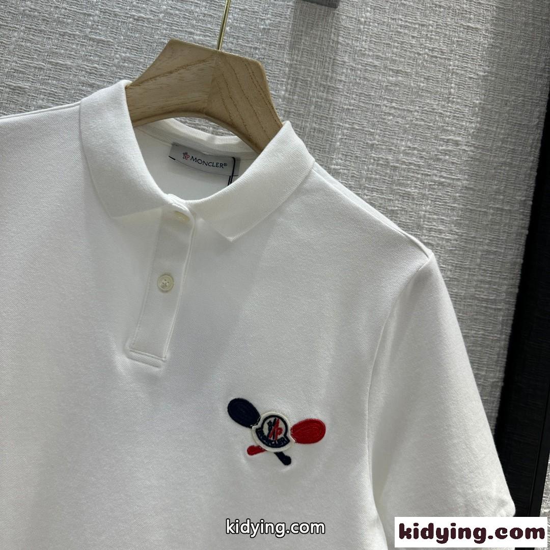 モンクレール 半袖Tシャツ コピー 定番 コットンピケ ポロシャツ ホワイト-4