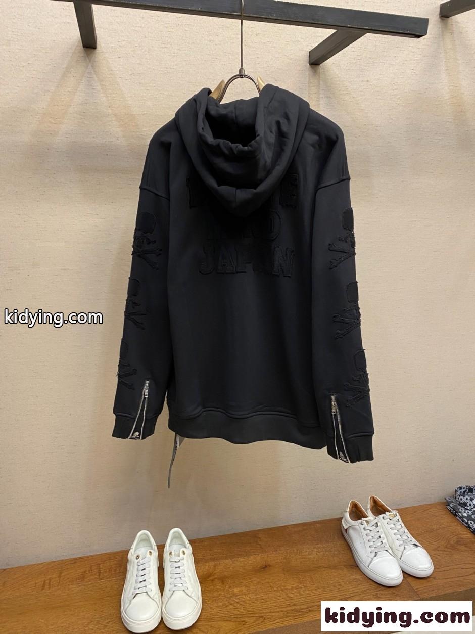 カジュアル ダブルジップ フーディー マスターマインド・ジャパン パーカー 偽物 ブラック-2