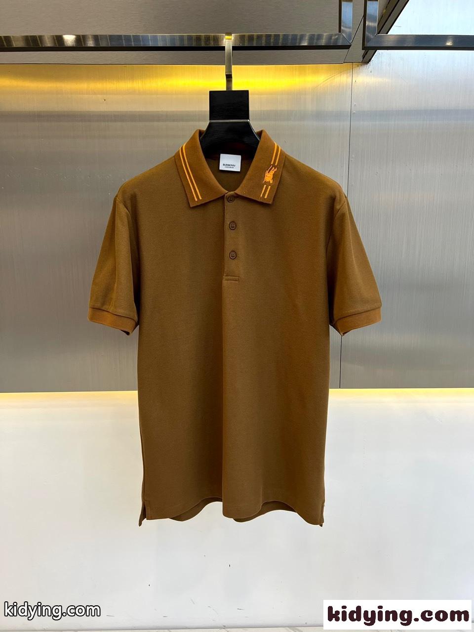 バーバリー 半袖Tシャツ コピー クラシック コットンピケ ポロシャツ ブラウン-0