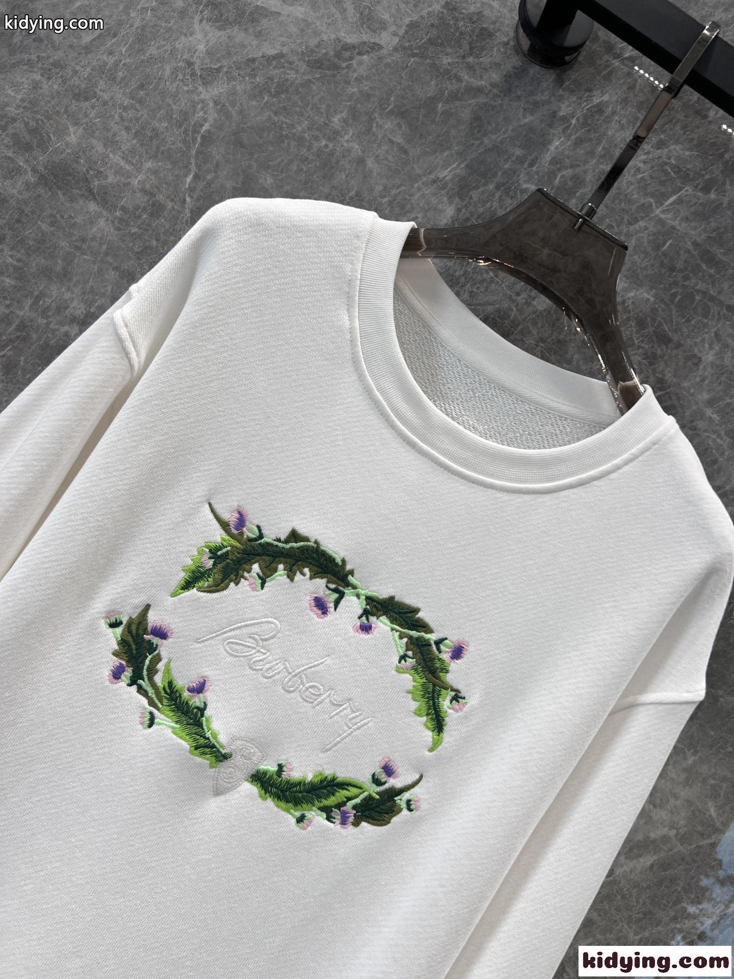 シスル ロゴ コットン スウェットシャツ バーバリー Tシャツ コピー ホワイト-0