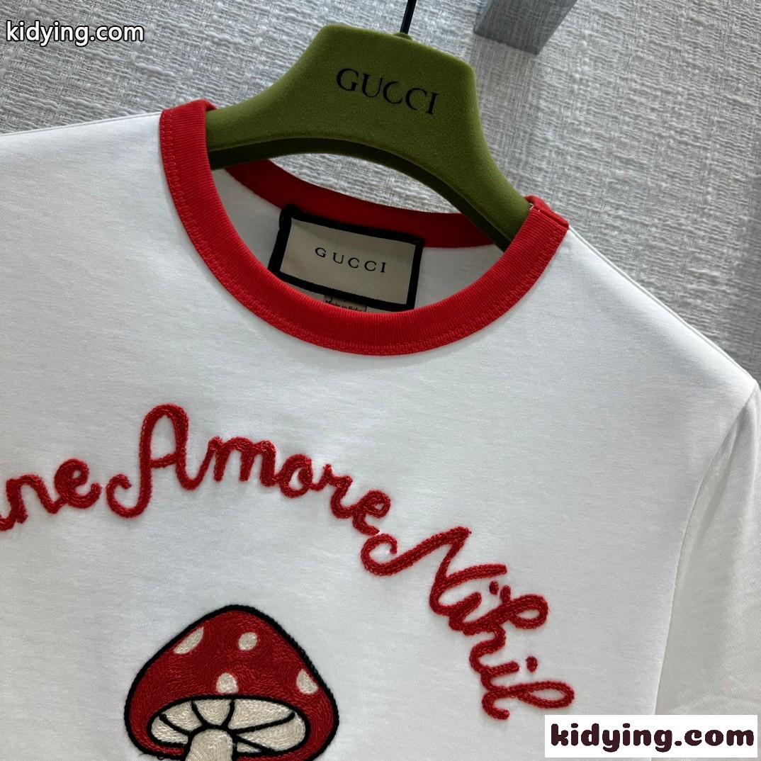 “GUCCI SINE AMORE NIHIL” コットンジャージー Tシャツ グッチ Tシャツ コピー レディース-1