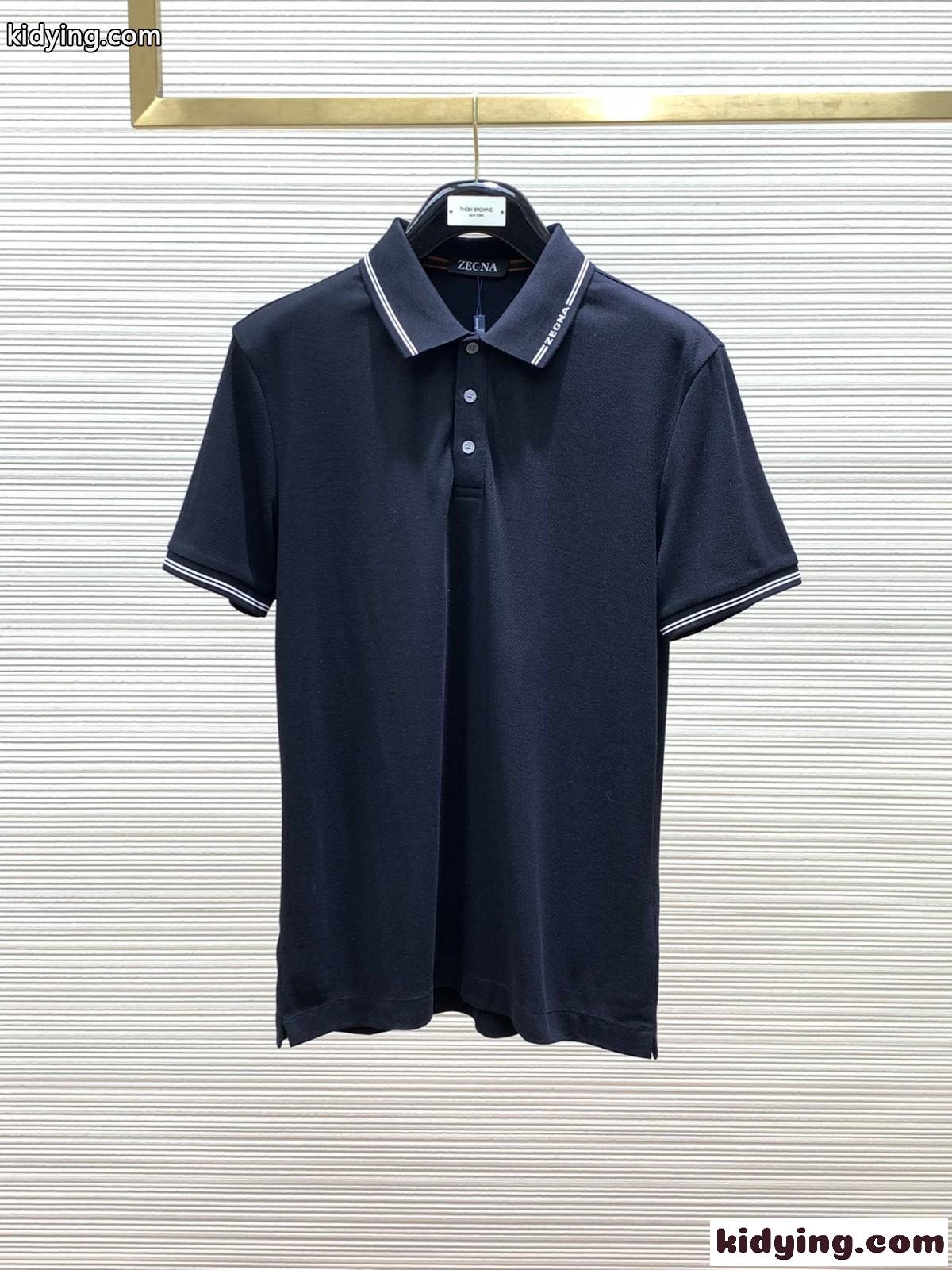 エルメネジルド・ゼニア Tシャツ コピー カジュアル コットン 半袖 ポロシャツ ブラック-0