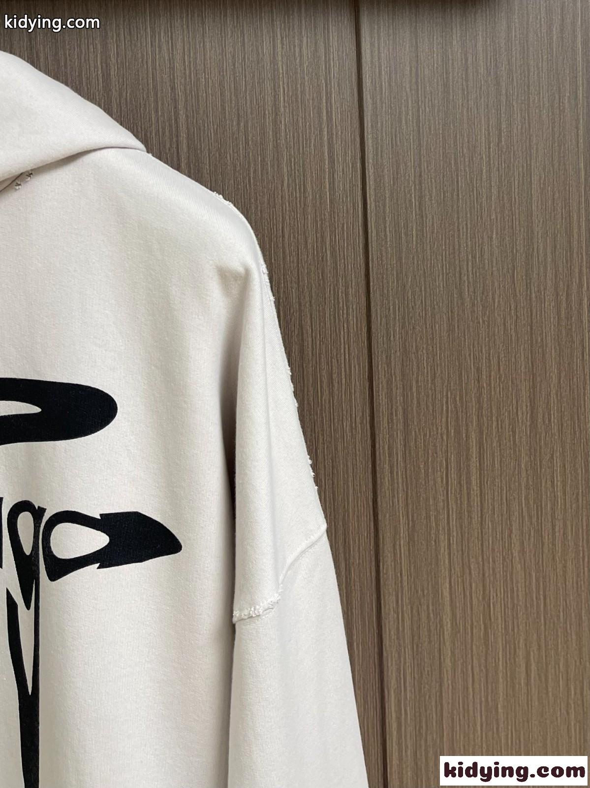 ユニセックス 3B Liquified Hoodie バレンシアガ パーカー コピー ホワイト-1
