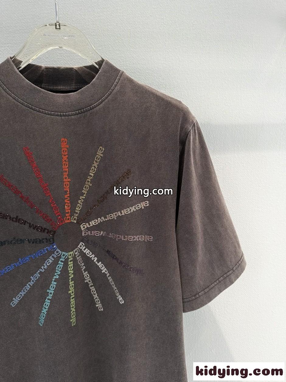 アレキサンダーワング Tシャツ コピー ラインストーン ピンホイール 半袖tシャツ-3
