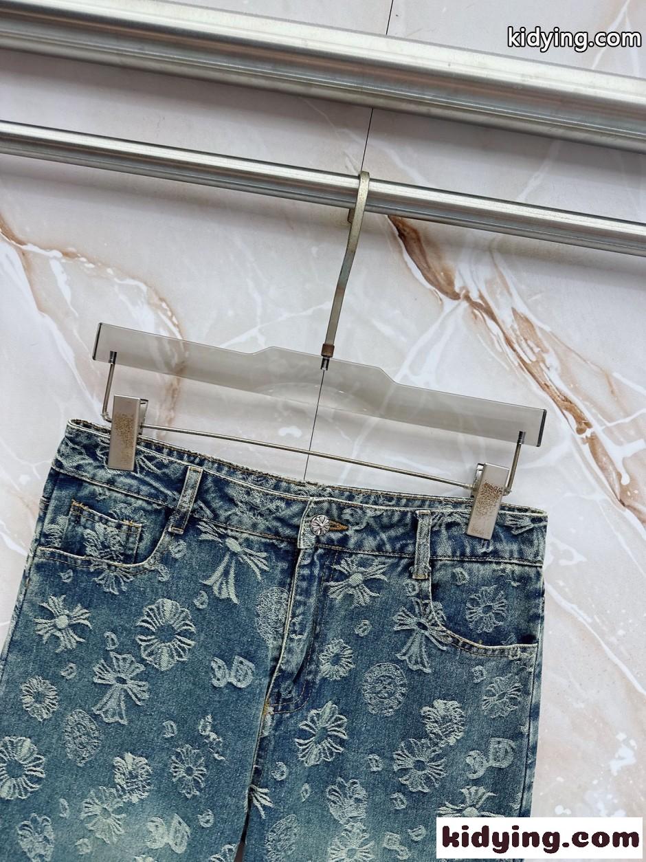 注目される 総柄 デニムパンツ クロムハーツ ジーンズ 偽物 合わせやすい-2