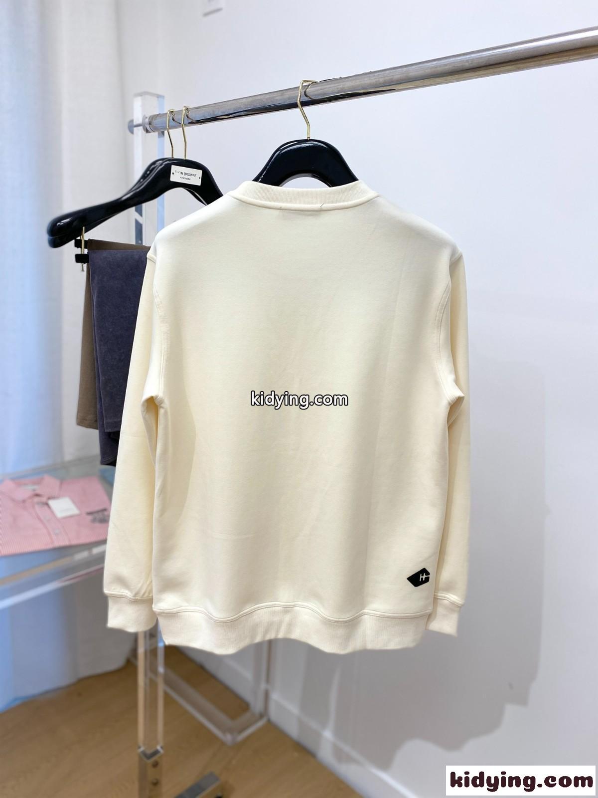 人気 カジュアル ジョギングスウェットシャツ エルメス Tシャツ コピー ホワイト-3