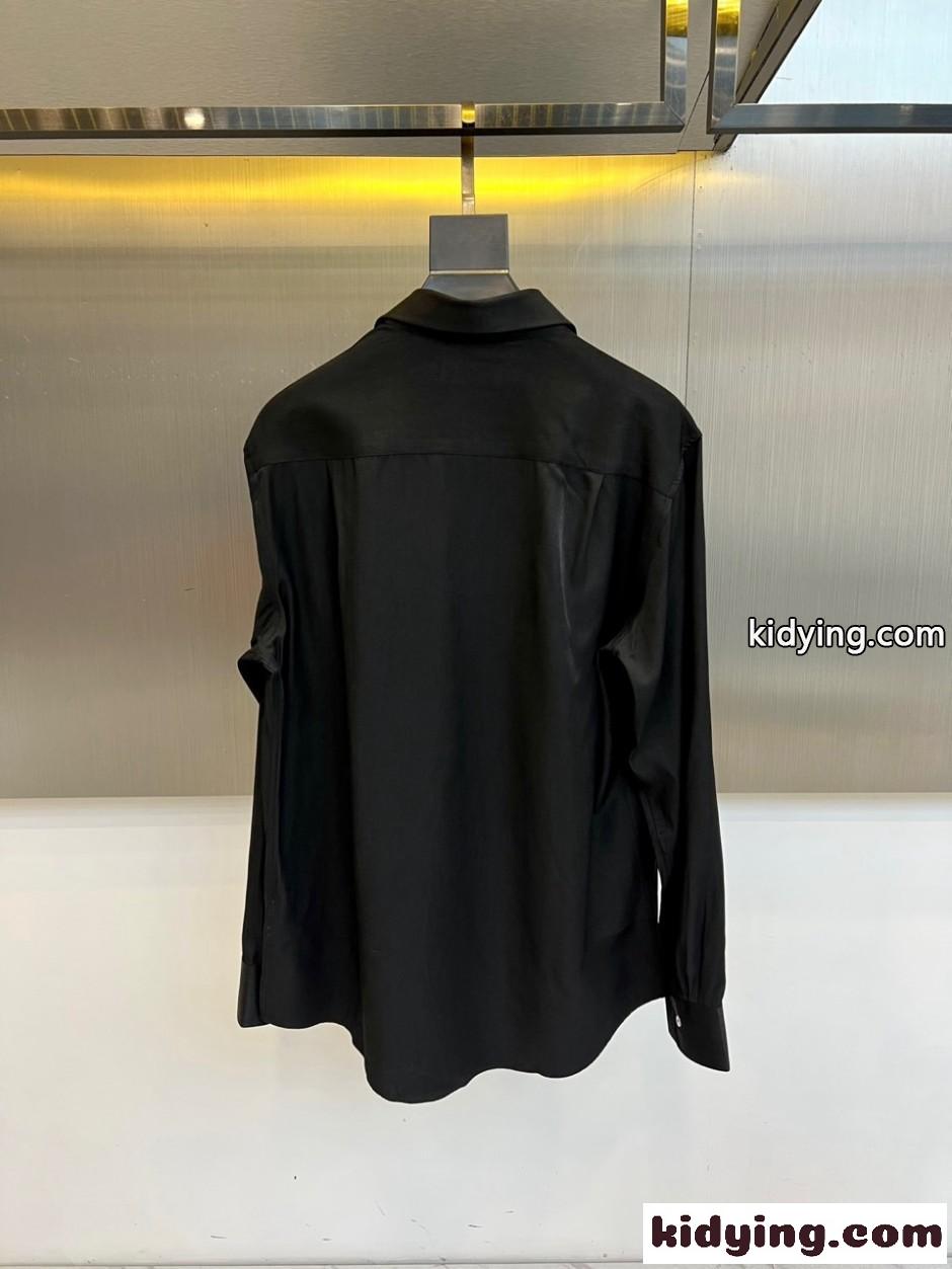 上品 シンプル エルメネジルド・ゼニア シャツ 偽物 合わせやすい 長袖シャツ ブラック-4