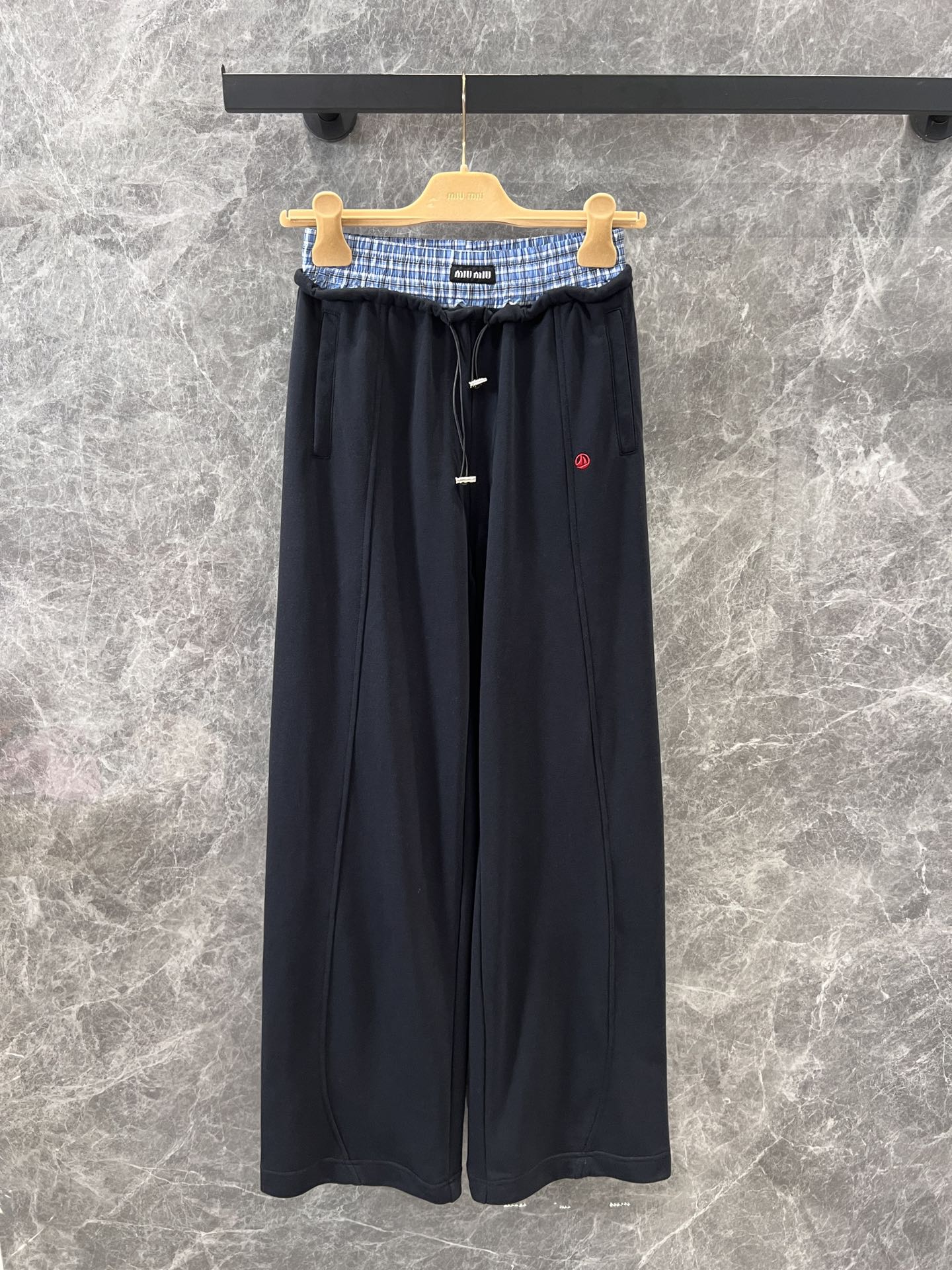 おしゃれ ダブルウエスト ロングパンツ ミュウミュウ パンツ コピー レディース ブラック-2