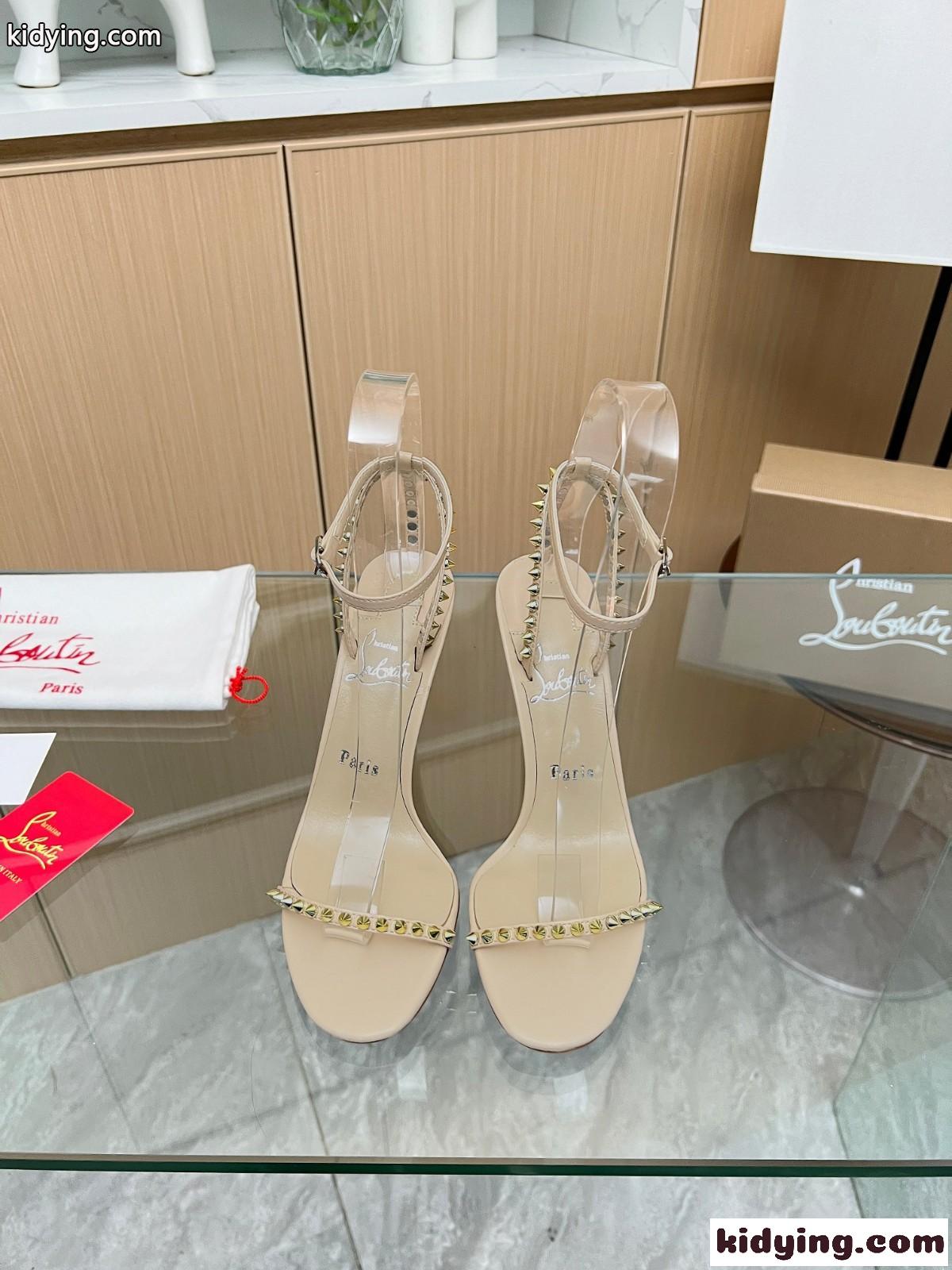 So Me 100 レザーサンダル 美脚 クリスチャン・ルブタン サンダル コピー ベージュ-4