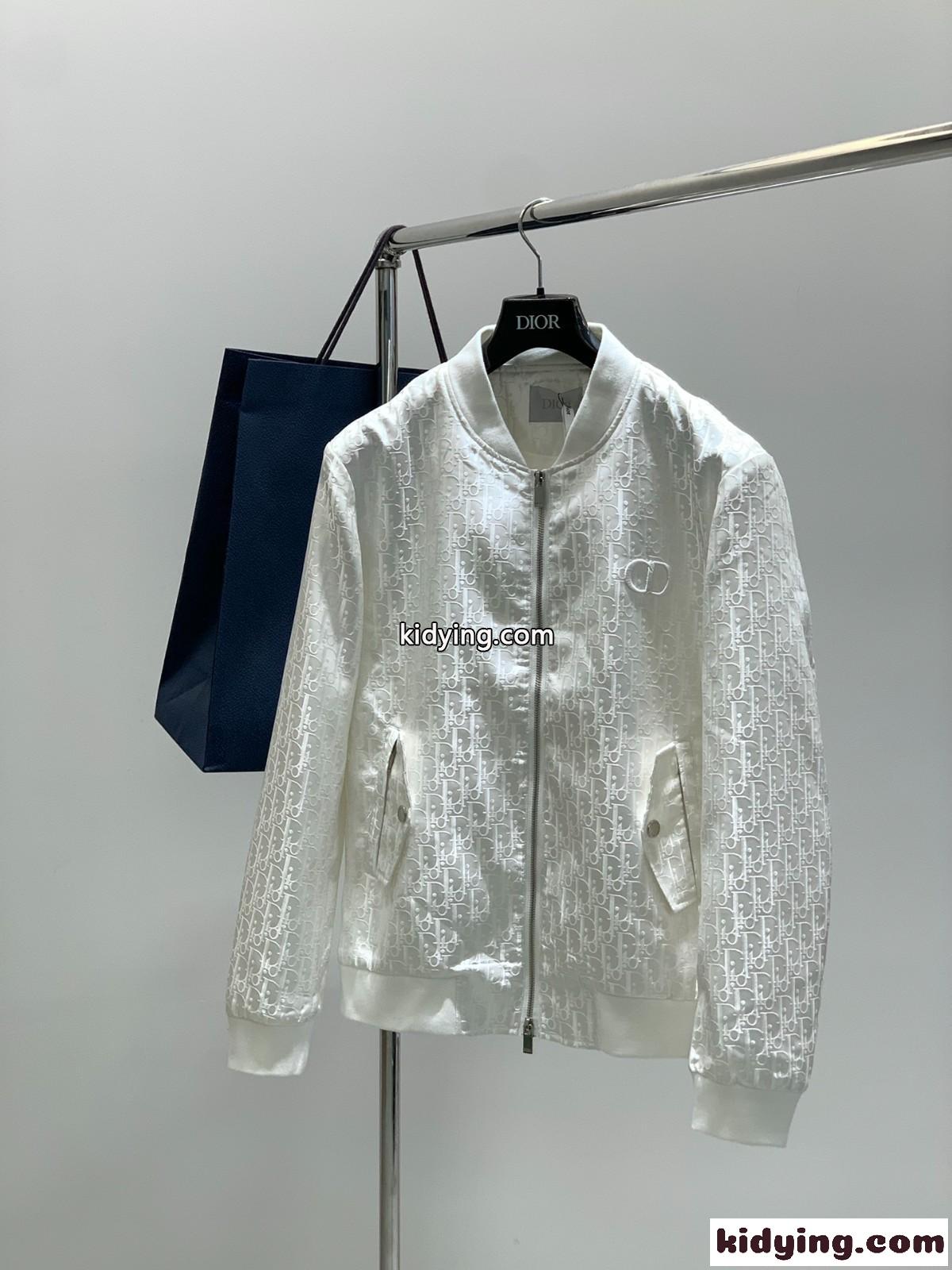 洗練された 上品 総柄 ボンバージャケット クリスチャン・ディオール ジャケット コピー ホワイト-0