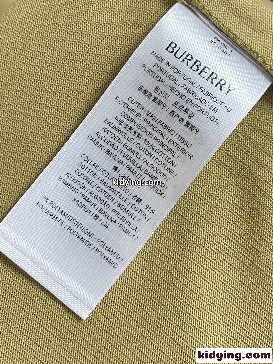 おしゃれ チェックトリム コットンTシャツ バーバリー Tシャツ コピー カーキ-4