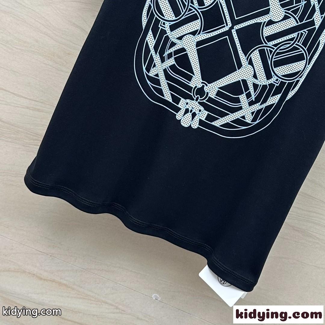 大人気 使い勝手の良い 半袖Tシャツ エルメス Tシャツ コピー ブラック-1