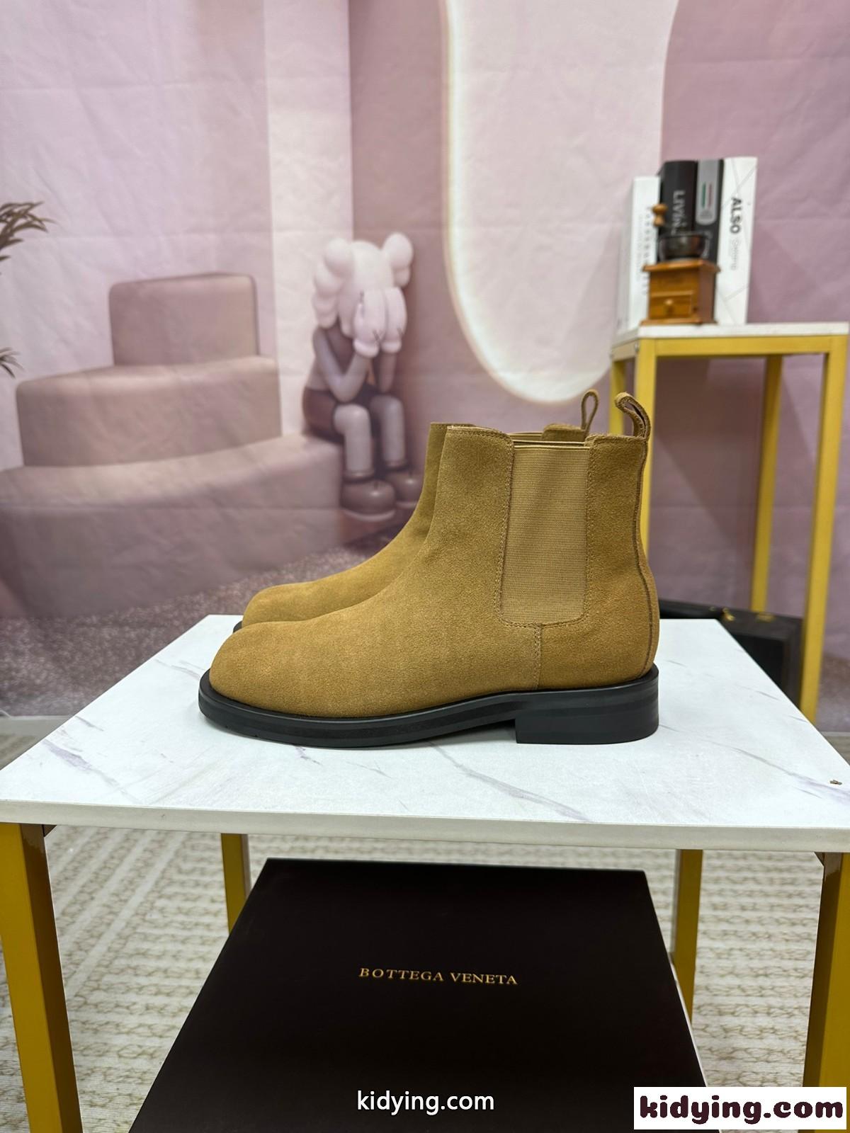 秋冬 ファッション スエード ボッテガ・ヴェネタ ブーツ コピー レディース アンクルブーツ ベージュ-1