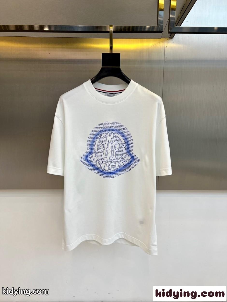 カジュアル ロゴ モンクレール Tシャツ 偽物 クルーネック 半袖Tシャツ ホワイト-0
