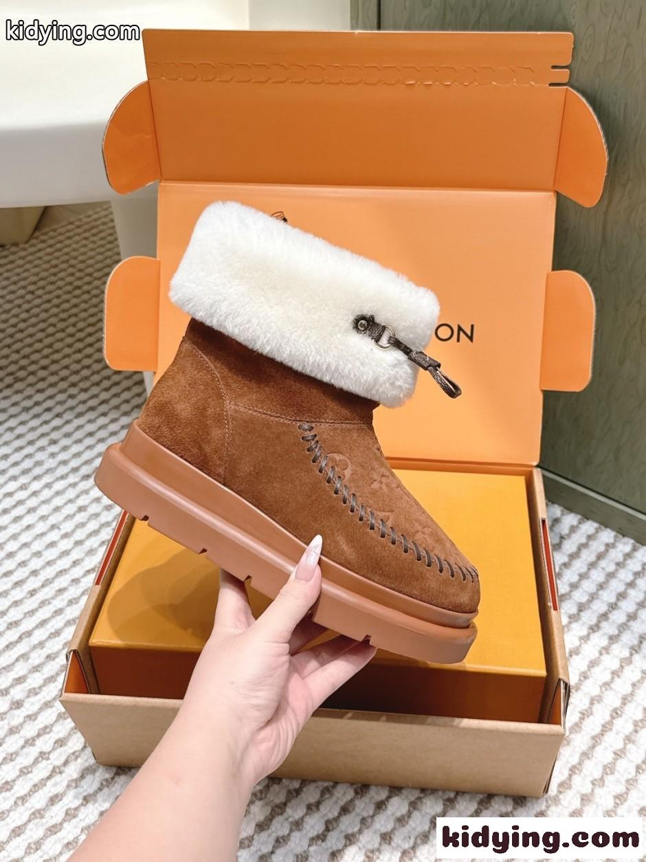 LV SKI コルティナ アンクルブーツ ルイ・ヴィトン ブーツ スーパーコピー ブラウン-0
