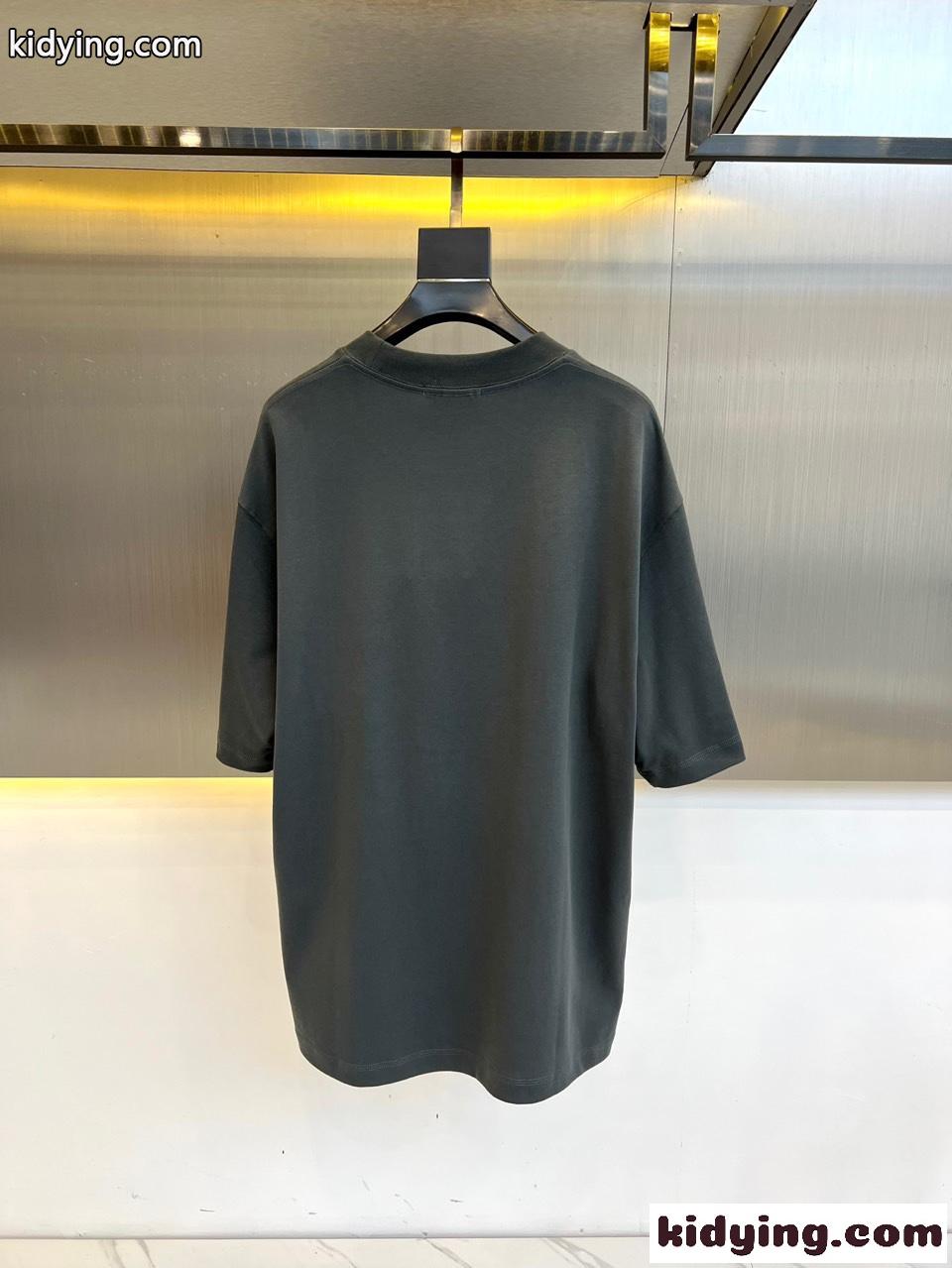 コットンジャージ リラックス 半袖Tシャツ グッチ Tシャツ コピー グレー-3