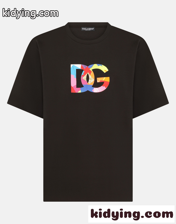 DGロゴ カジュアル ゆったり クルーネック ドルチェ&ガッバーナ Tシャツ コピー 半袖 コットン-2