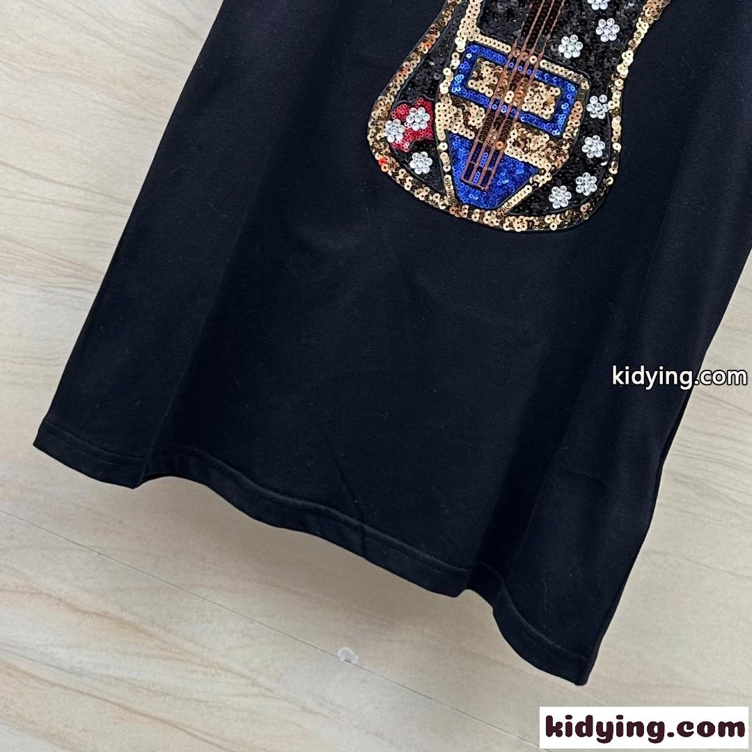 スパンコール 刺繍入り 半袖Tシャツ クロエ Tシャツ コピー クルーネック-0
