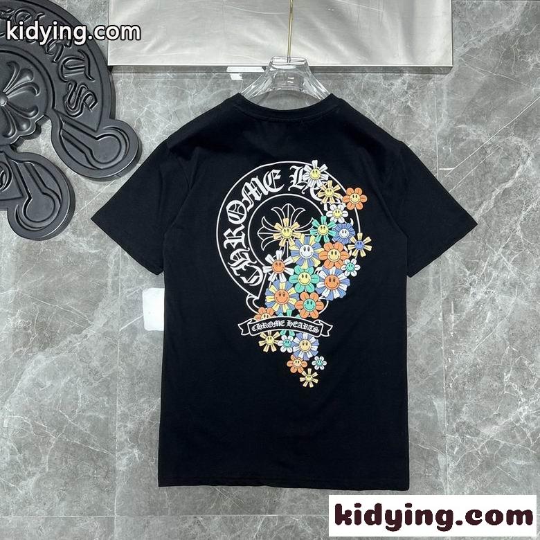 インパクト プリント クルーネック クロムハーツ 半袖Tシャツ コピー カジュアル おしゃれ-2