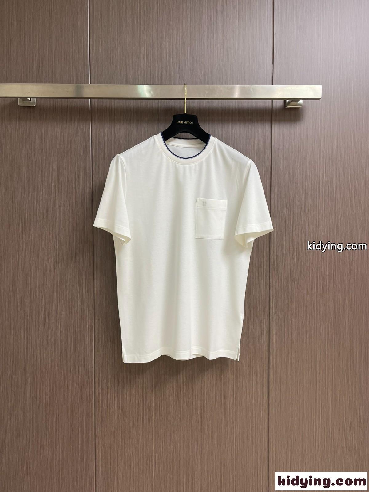 シンプル サドルステッチTシャツ エルメス Tシャツ コピー コットン ホワイト-0