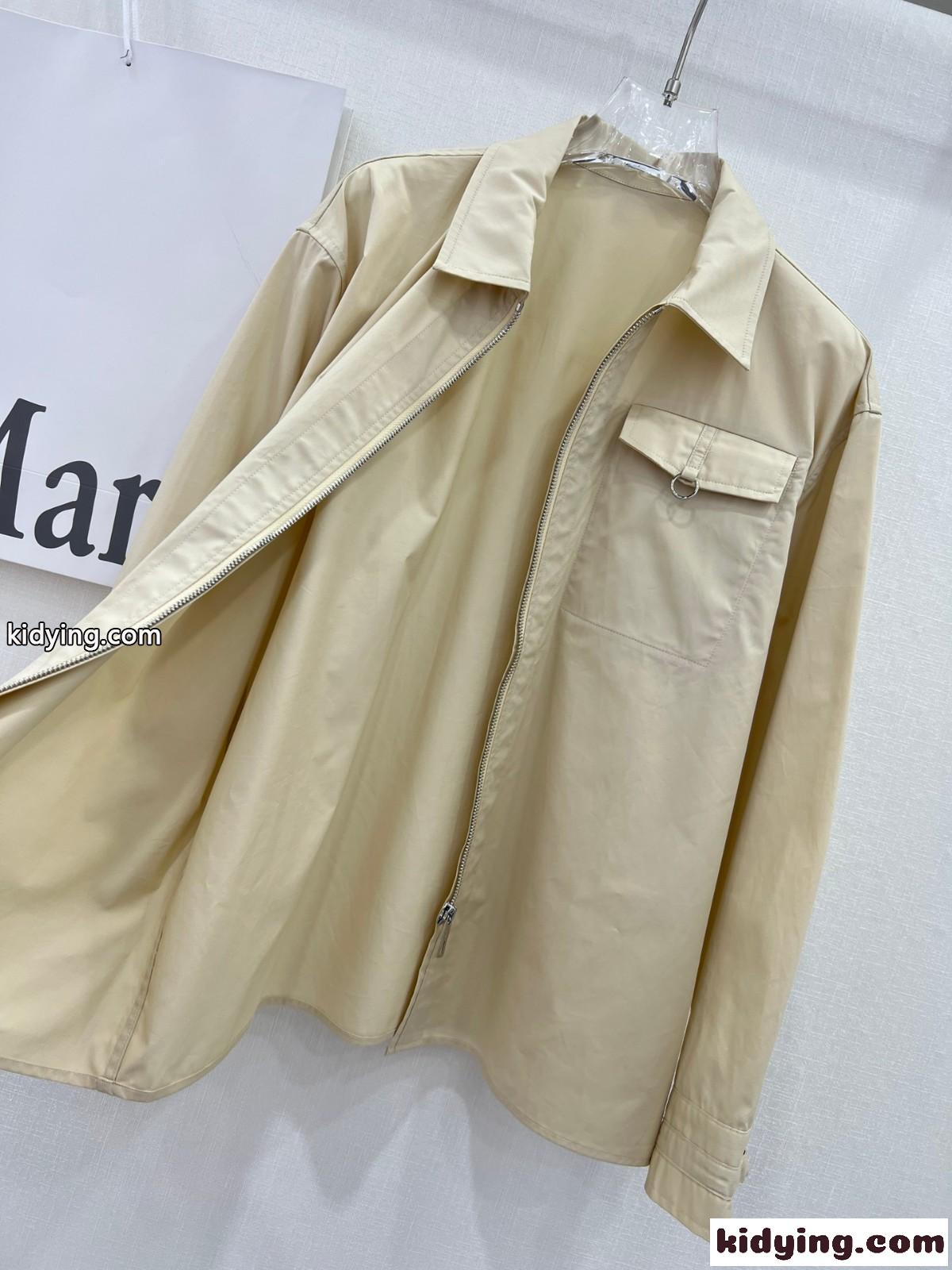 シンプル おしゃれ 無地 ジップ付き エルメス シャツ コピー レディース トップス ベージュ-1