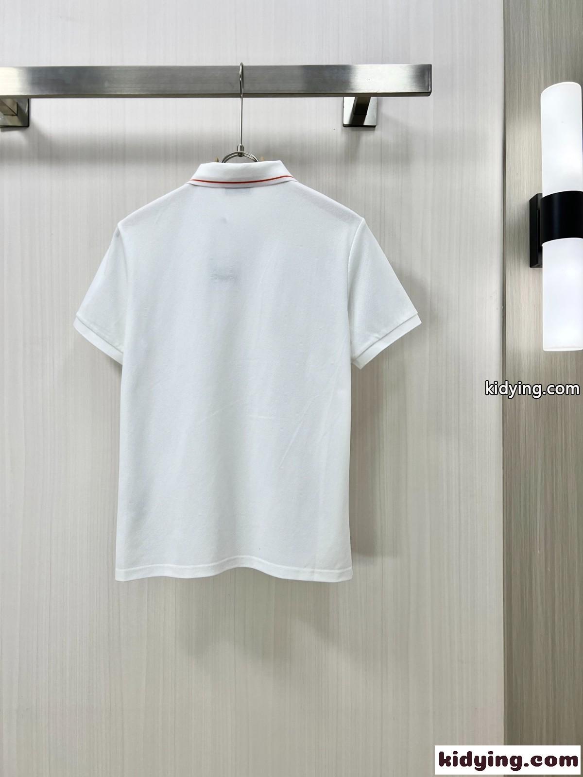 洗練された カジュアル コットンピケ ポロシャツ エルメス Tシャツ コピー ホワイト-1