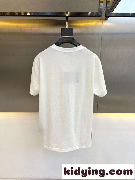 シンプル トライアングルロゴ付き 半袖Tシャツ プラダ Tシャツ コピー ホワイト-4