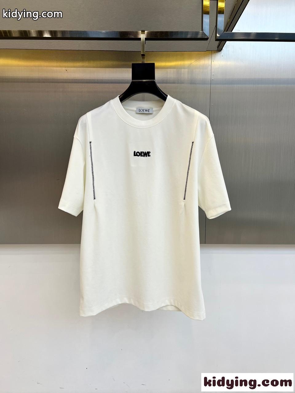 カジュアル 合わせやすい ロエベ Tシャツ 偽物 半袖トップス ホワイト-0