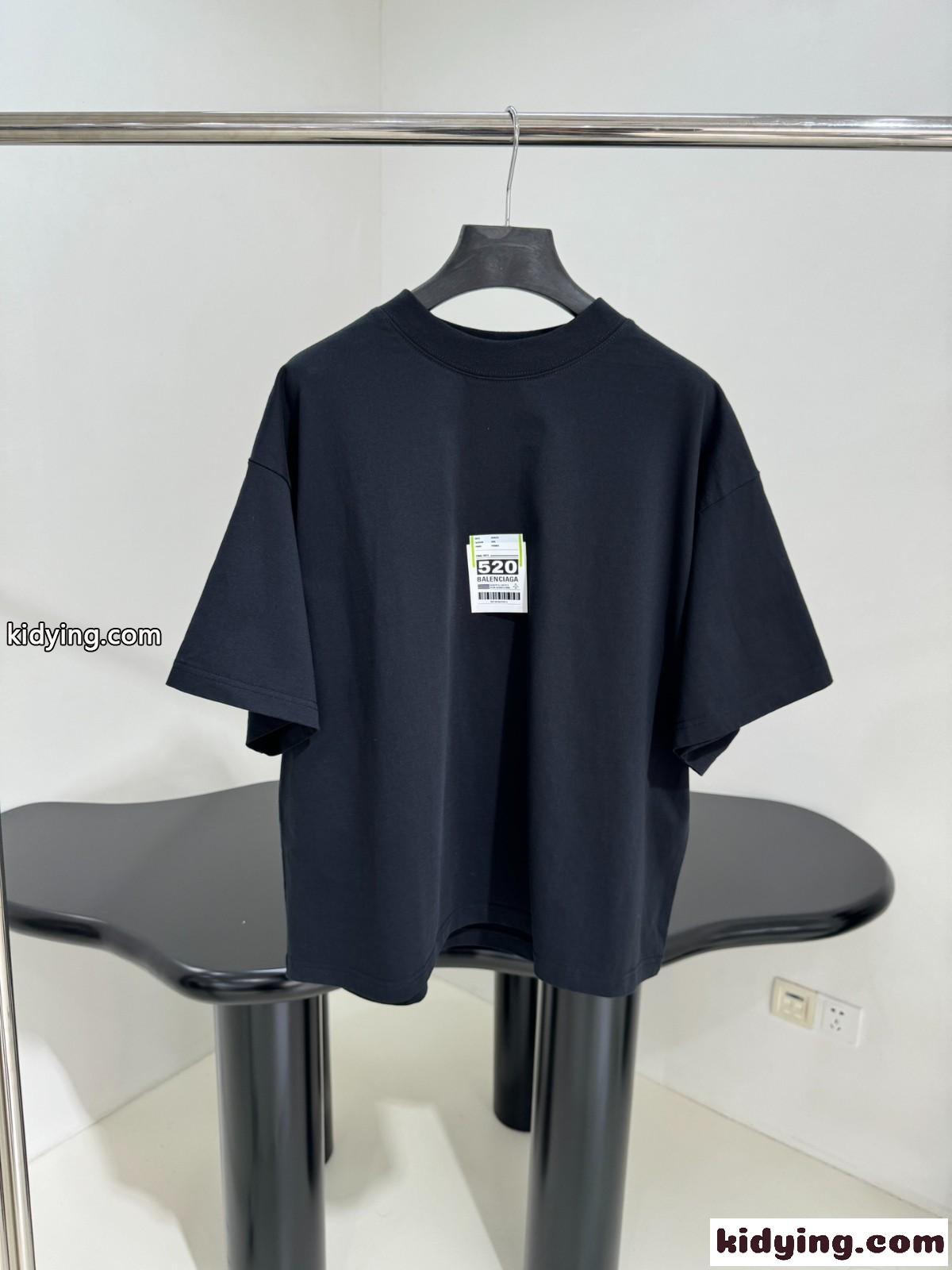 Airport Tag クロップド半袖Tシャツ バレンシアガ Tシャツ コピー ブラック-0