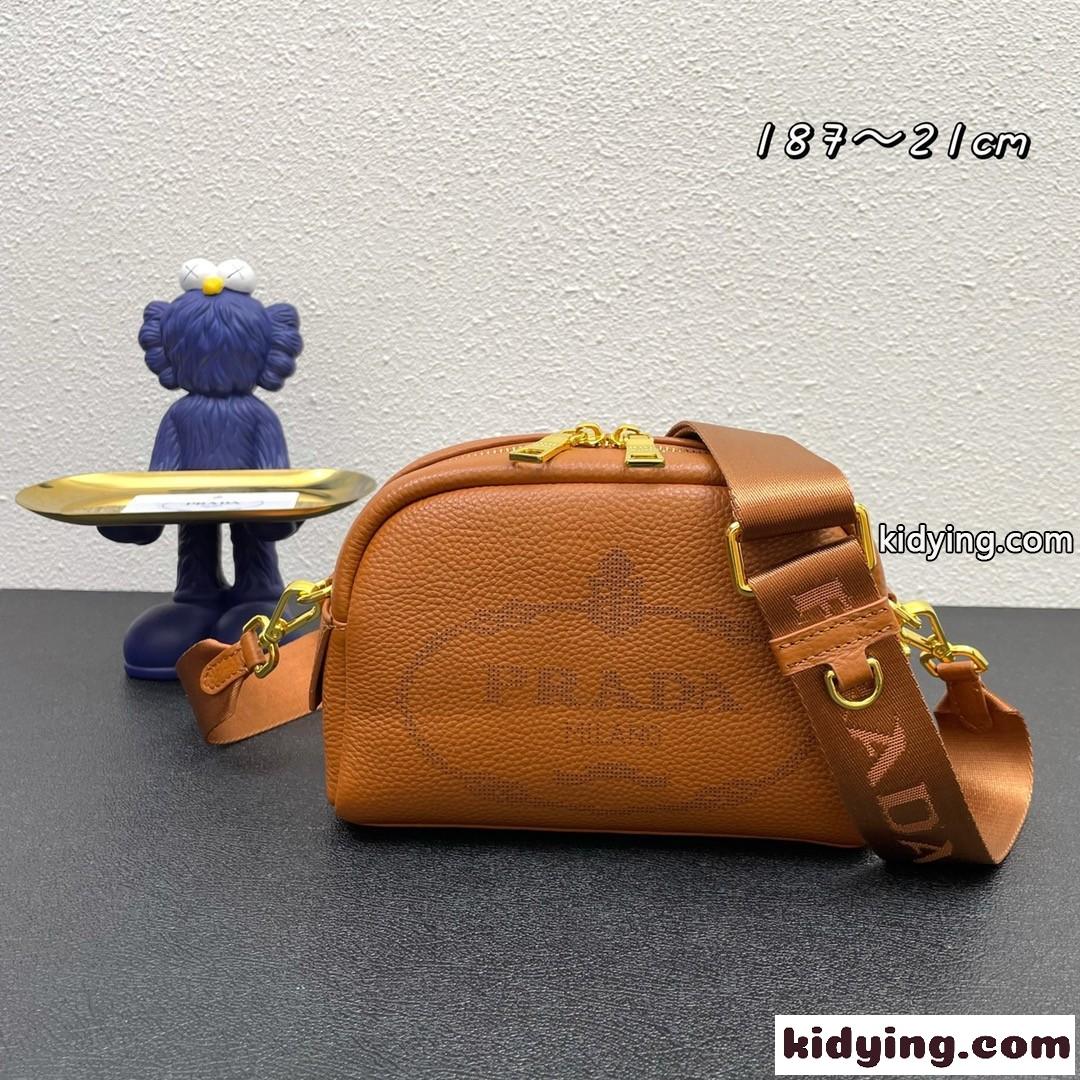 カジュアル 斜め掛け プラダ バッグ コピー レザー カバン おしゃれ レディース ショルダーバッグ ブラウン-2