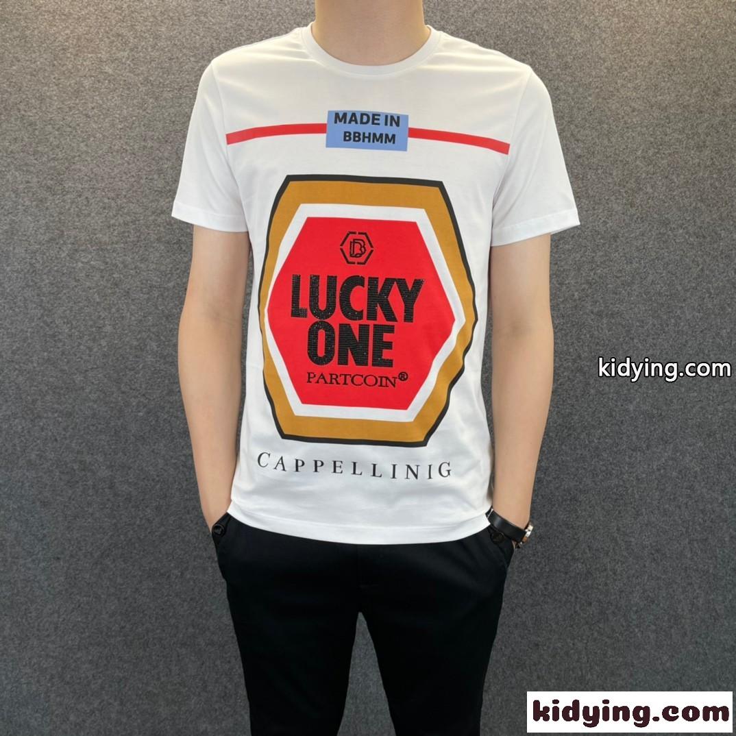 フィリッププレイン 半袖Tシャツ コピー 春夏 コットン カジュアル 目を引く クルーネック トップス-1