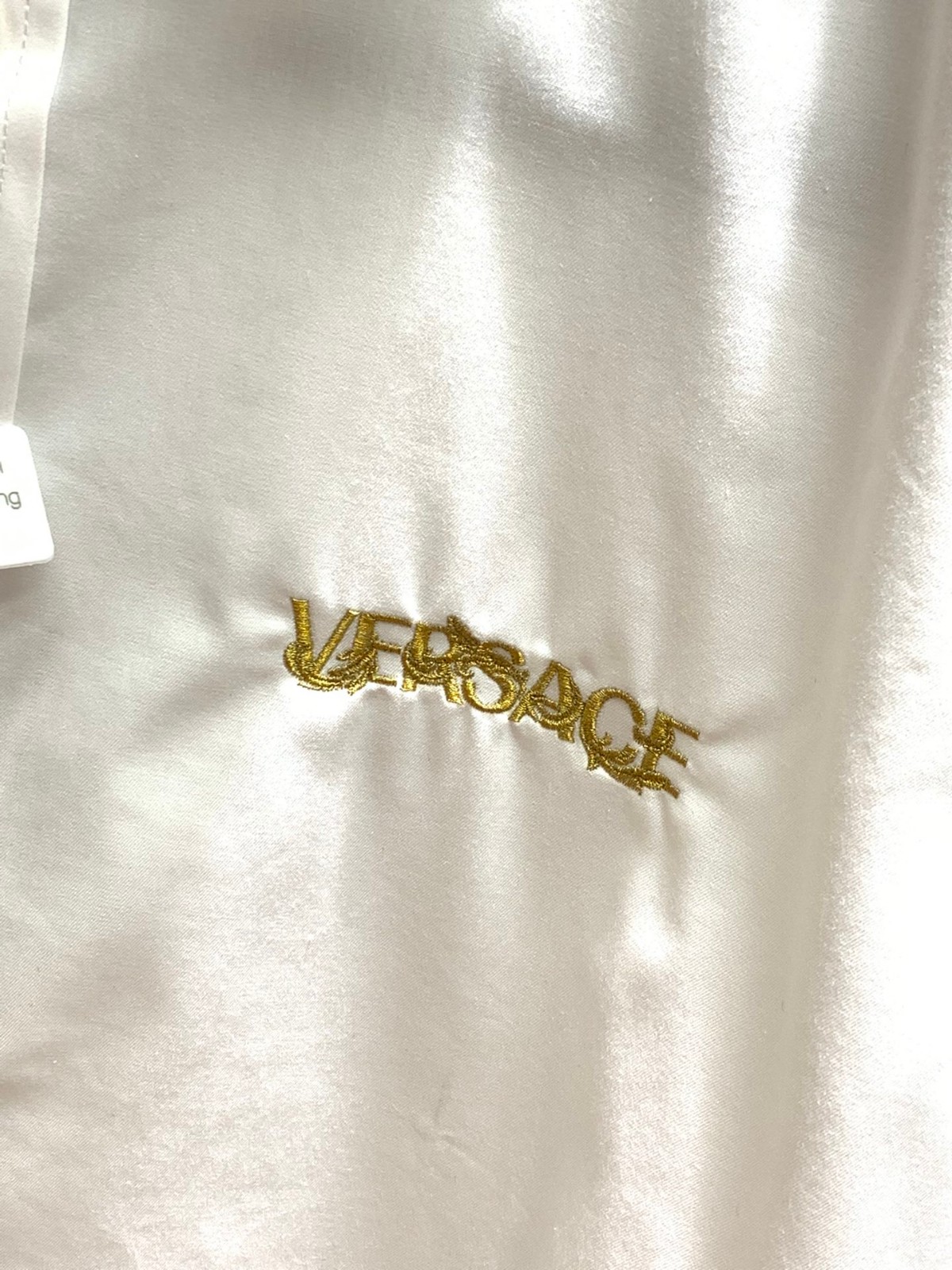 バロッコプリント ロゴ刺繍 長袖シャツ ヴェルサーチェ シャツ コピー ホワイト-2