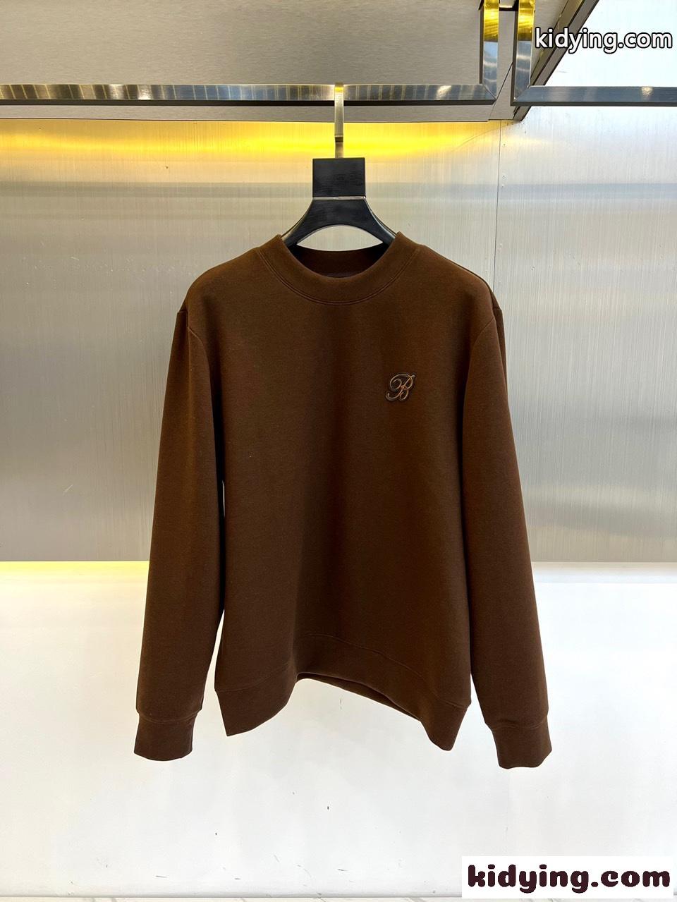 定番 カジュアル クルーネック コットンス ウェットシャツ バーバリー 長袖Tシャツ コピー ブラウン-0