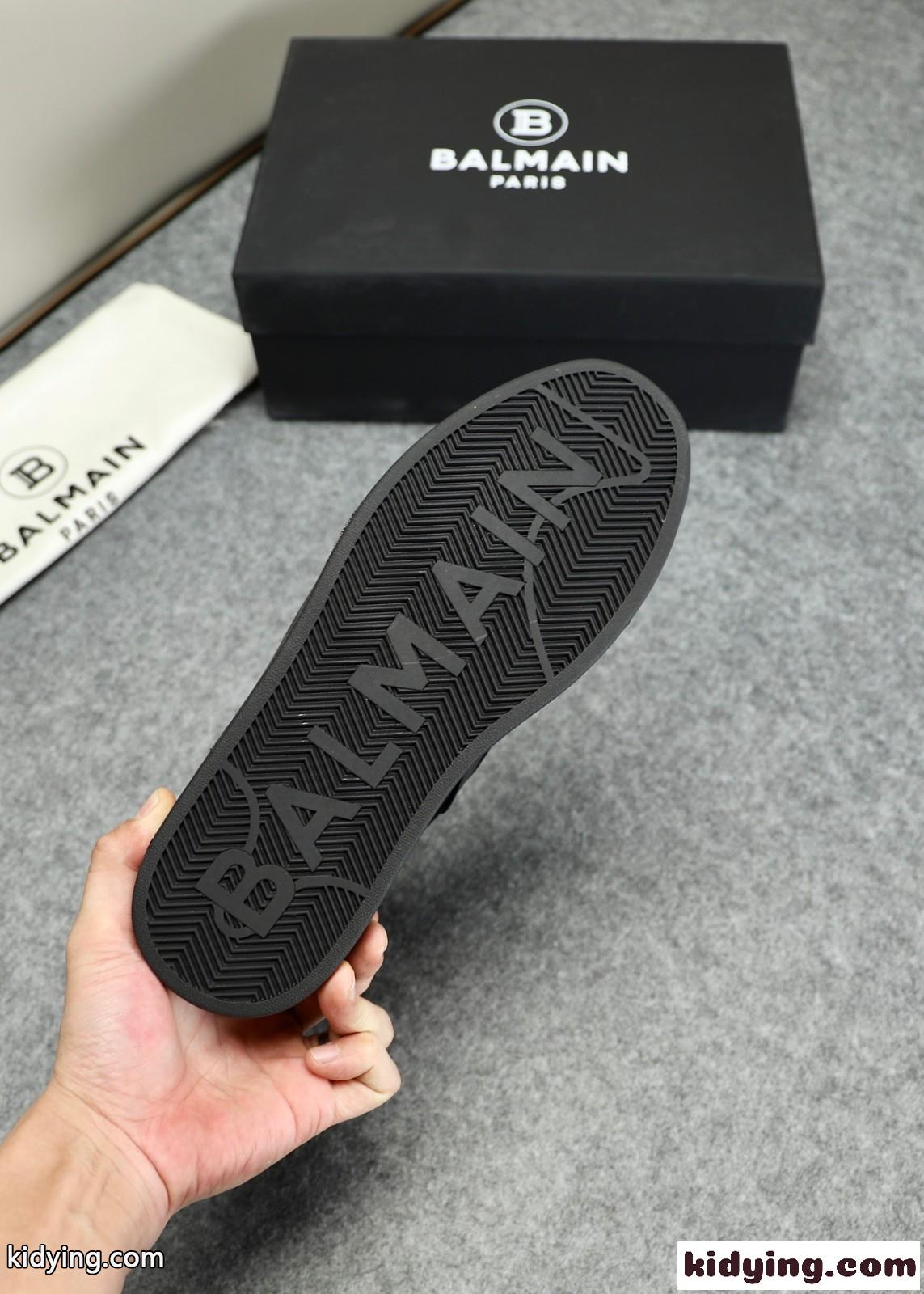 カジュアル B-Skate ハイトップスニーカー バルマン スニーカー コピー ブラック-4
