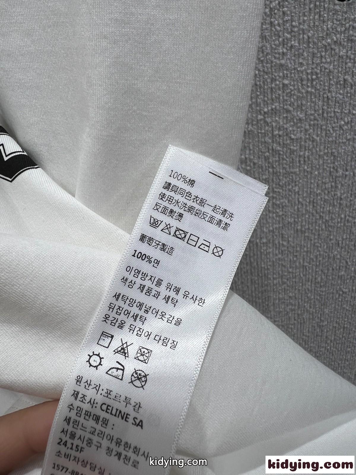 カジュアル ロゴプリント 半袖Tシャツ セリーヌ Tシャツ コピー ホワイト-4