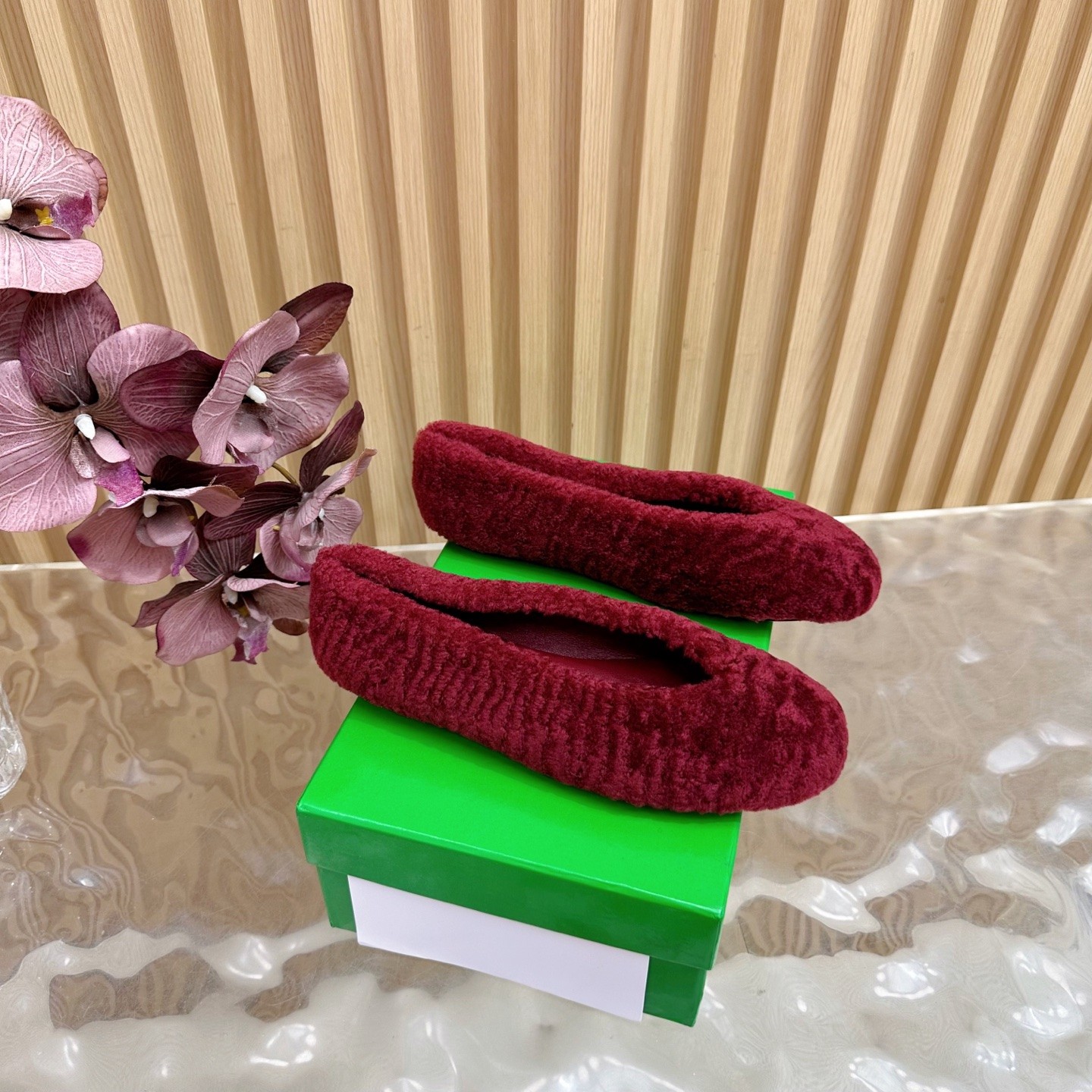 もこもこ ボッテガ・ヴェネタ シューズ コピー 秋冬 ローサ バレリーナ レッド-0