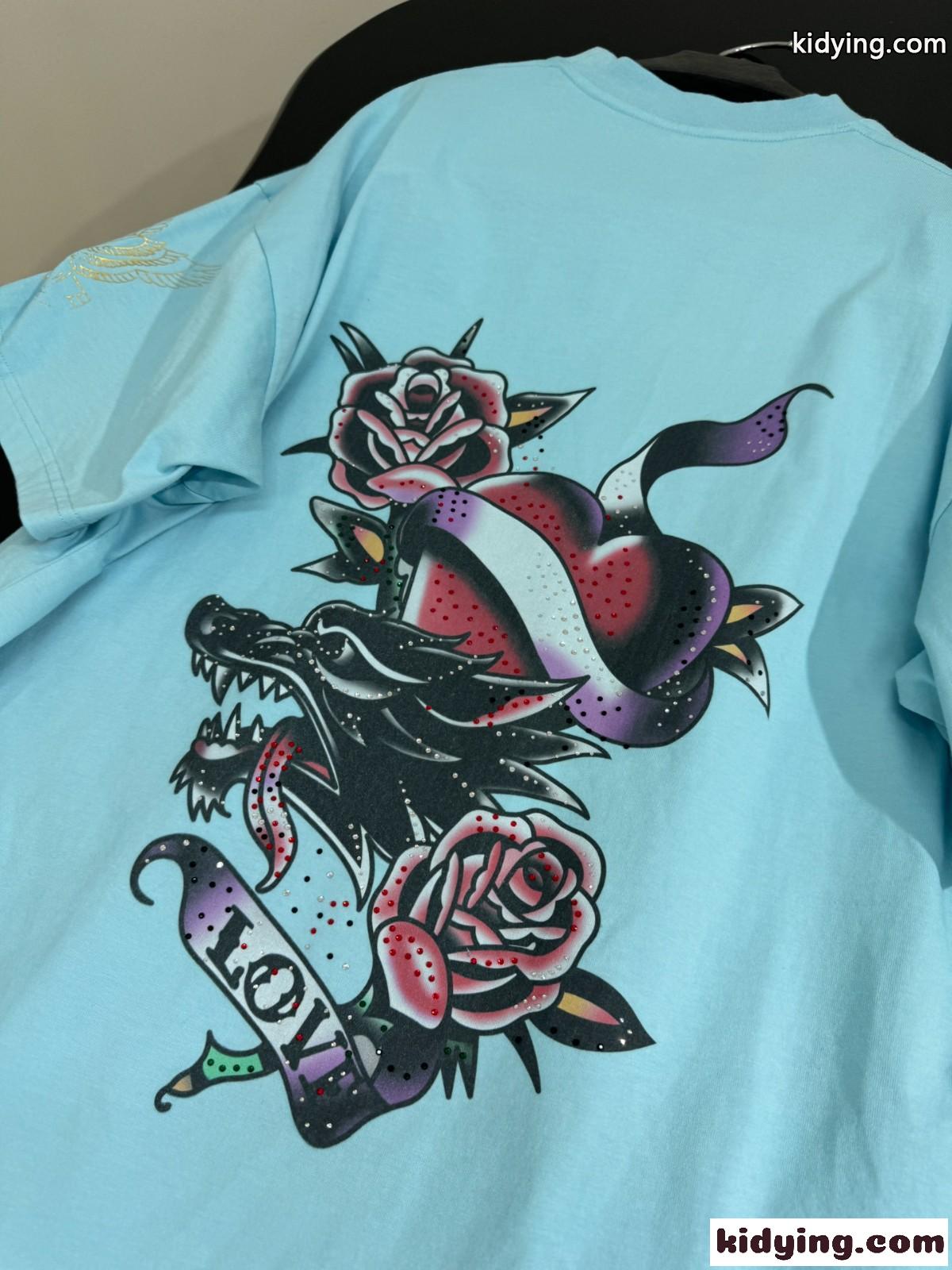 オーバーサイズ バレンシアガ TACKY TATTOO Tシャツ コピー ライトブルー-3