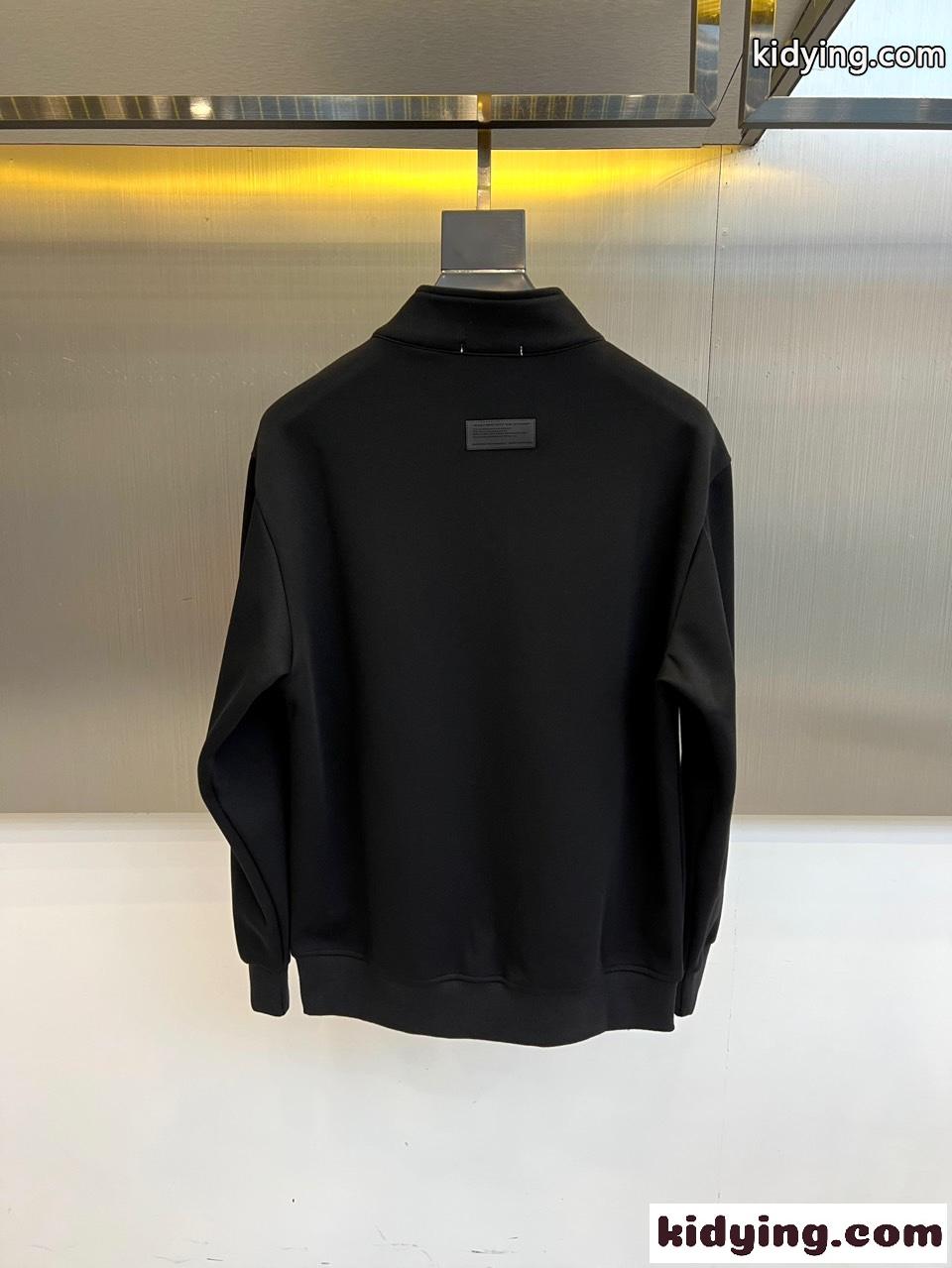 コットン ハーフジップ スウェットシャツ プラダ Tシャツ 偽物 トライアングルロゴ-4