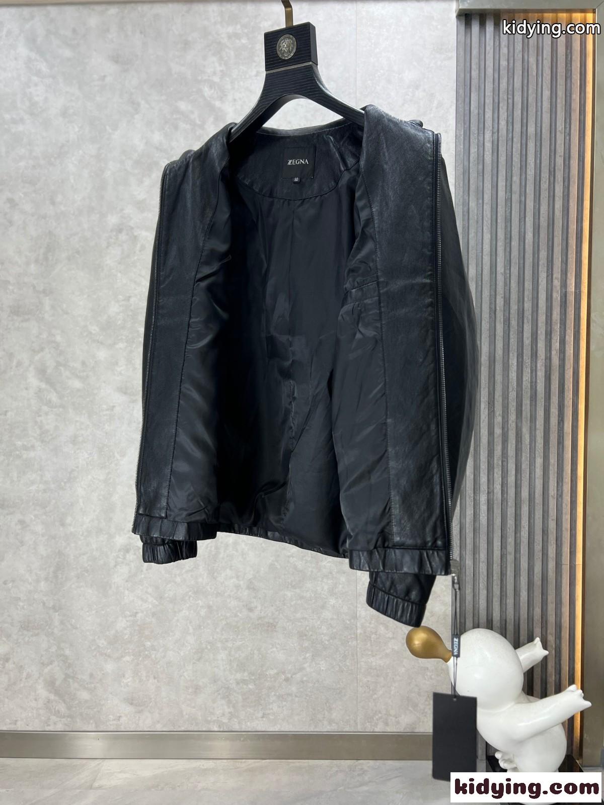 エルメネジルド・ゼニア ジャケット コピー メンズ シンプル 上品 ビジネス レザーブルゾン-4