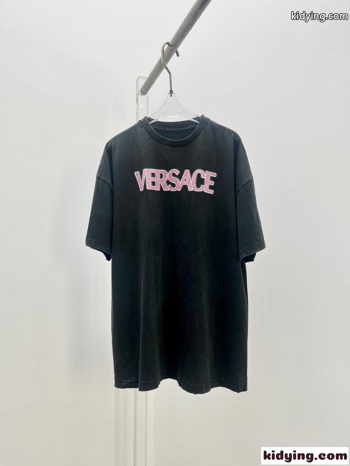 ディストレスト ロゴ Tシャツ ヴェルサーチェ Tシャツ コピー カジュアル レディース-3