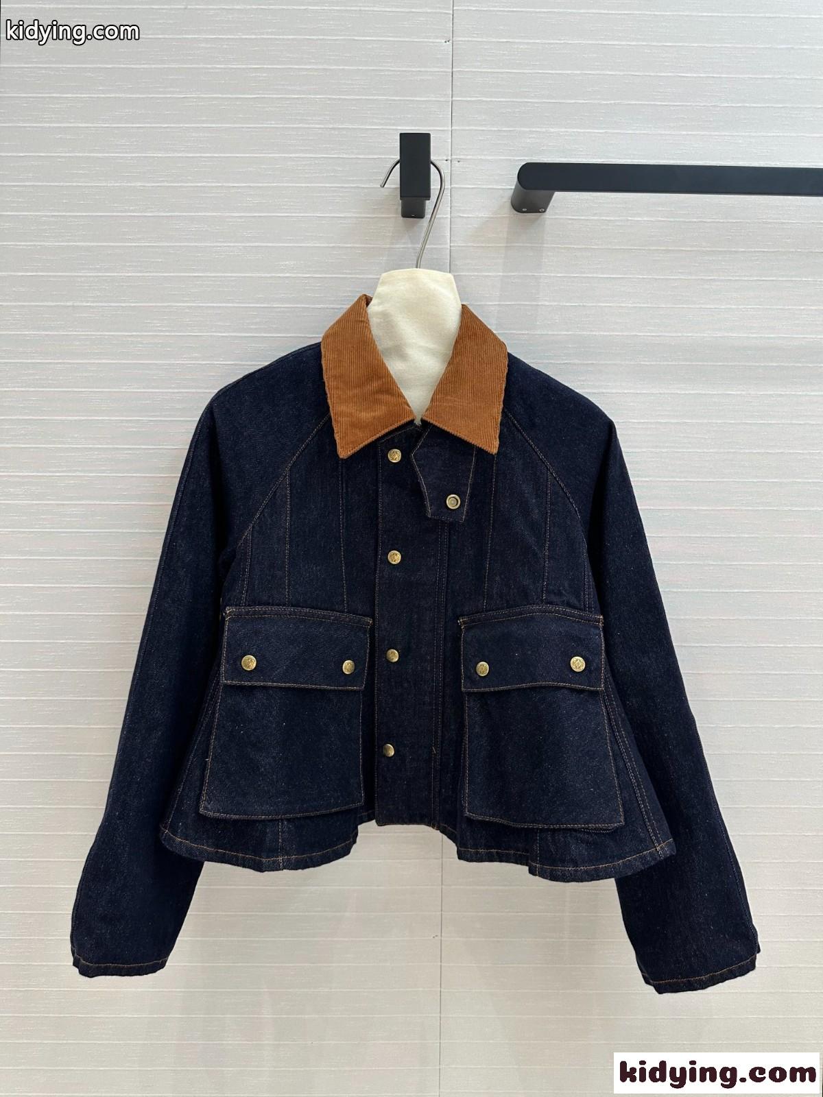 トラペーズジャケット ロエベ ジャケット コピー デニム-1