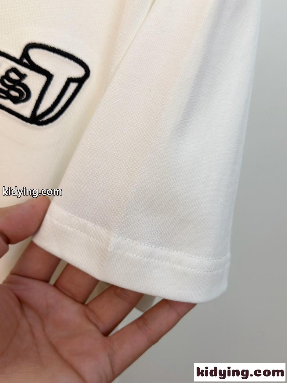 ロゴ刺繍 クルーネック 半袖Tシャツ クロムハーツ Tシャツ 偽物 コットン ホワイト-2