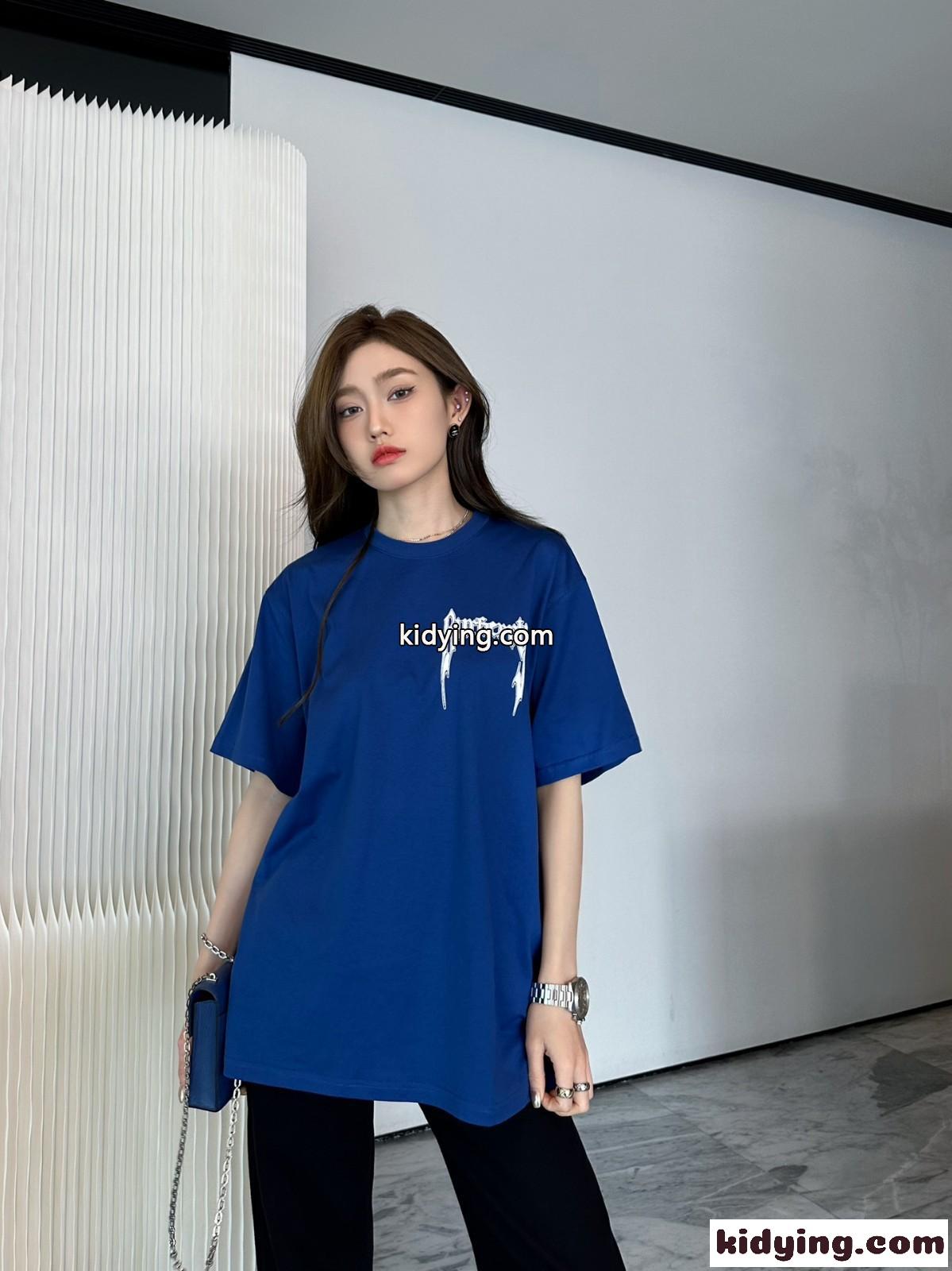 ベーシック ロゴプリント コットンTシャツ バーバリー Tシャツ コピー ブルー-4