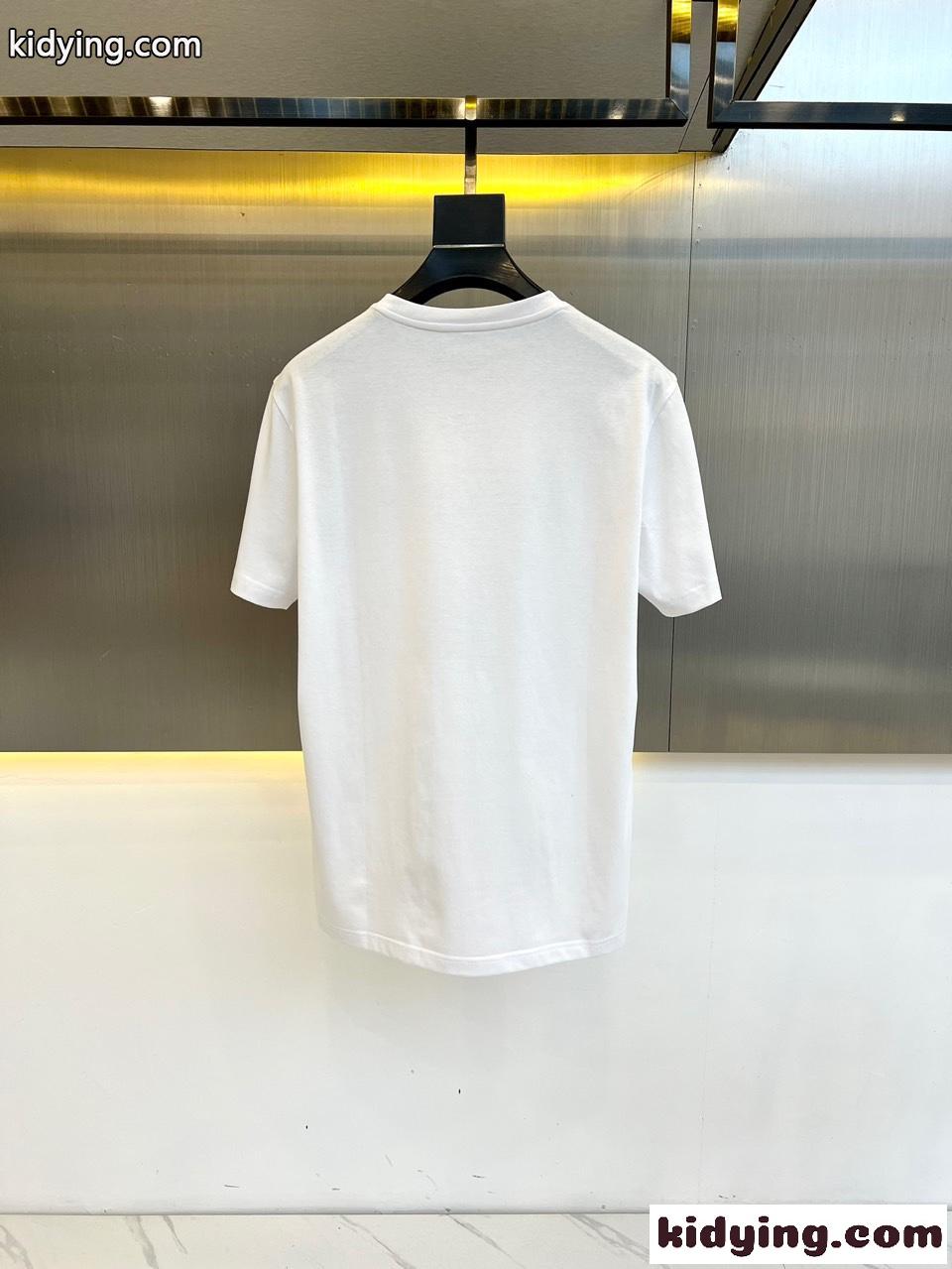 お洒落 プリント クルーネック プラダ Tシャツ コピー 半袖Tシャツ ホワイト-4