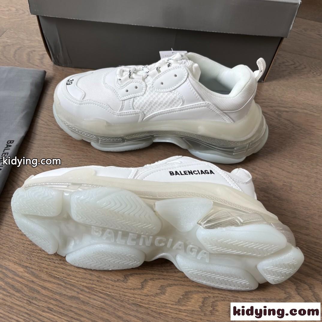 人気 軽量 Triple S Clear Sole バレンシアガ スニーカー スーパーコピー ホワイト-4