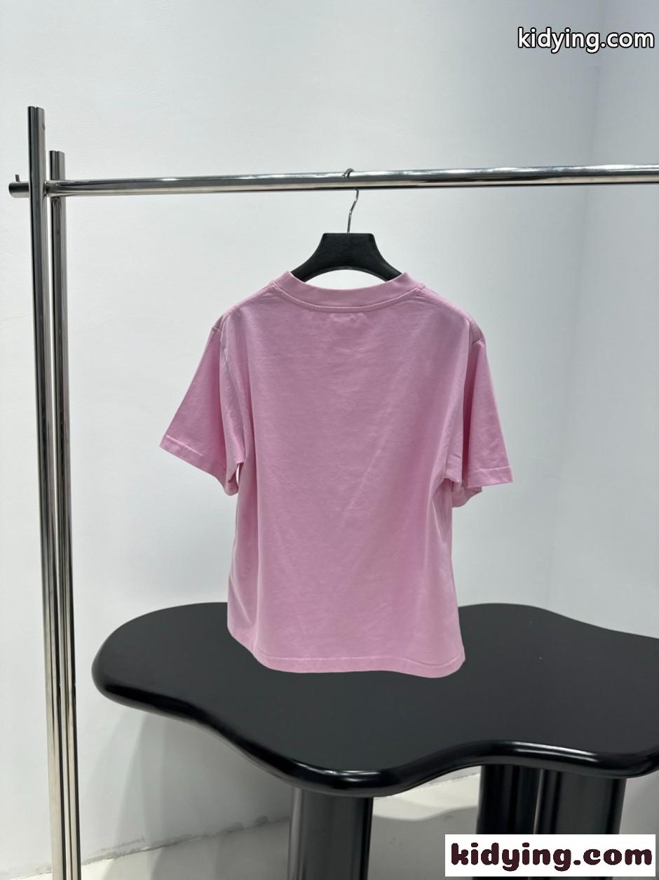 目を引く リボン 半袖Tシャツ バレンシアガ Tシャツ コピー ピンク-1